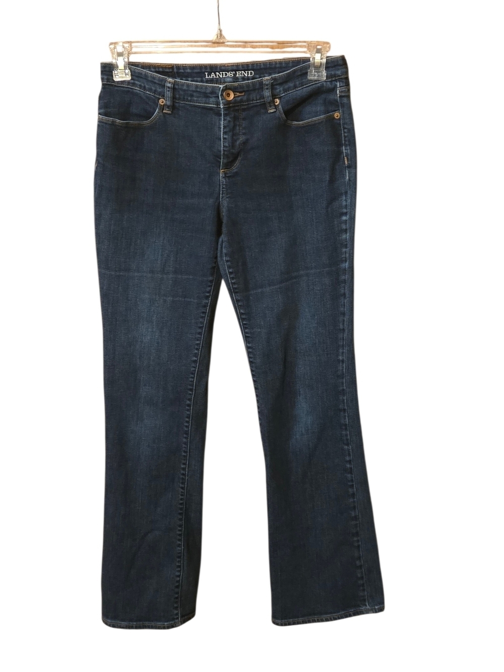 Lands' End Jeans Women's 8 Blue Mid Rise Bootcut Jeans Cotton Blend